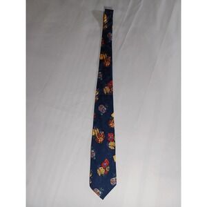 Maus & Hoffman 56 inch Men's Tie, Blue Silk Christmas Holiday Italy